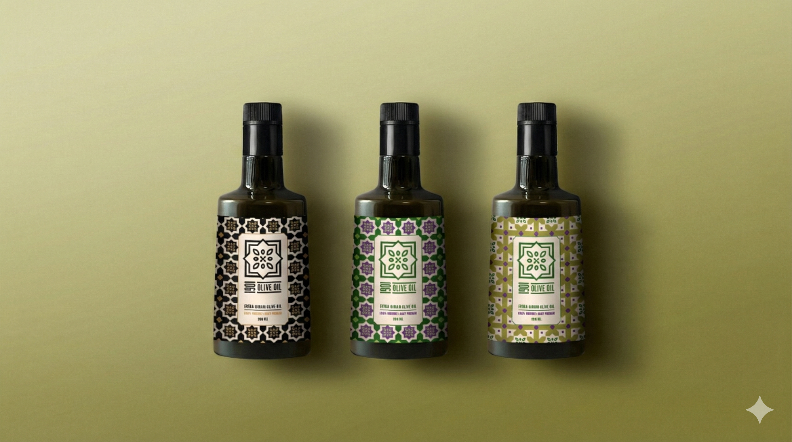 1901 Premium Extra Virgin Olive Oil Trio - Patterned Collection